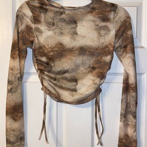 Trendy crop top multi color with scrunch side